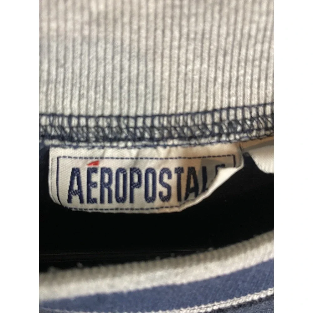 Aeropostale Mens M Sweatshirt Navy Blue Crewneck Cotton Blend